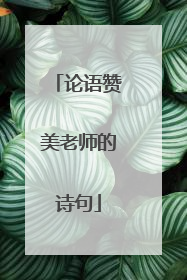 论语赞美老师的诗句