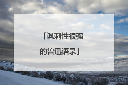 讽刺性很强的鲁迅语录