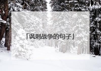 讽刺战争的句子