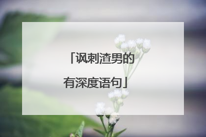 讽刺渣男的有深度语句