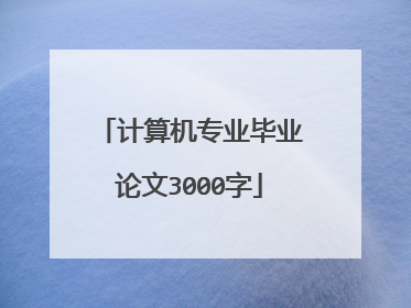 计算机专业毕业论文3000字