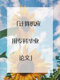 计算机应用专科毕业论文