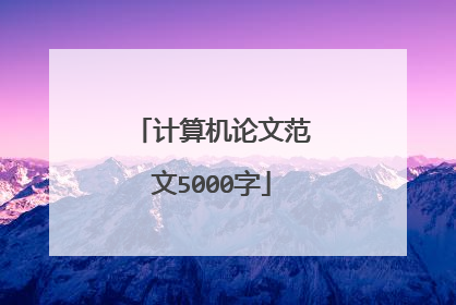 计算机论文范文5000字