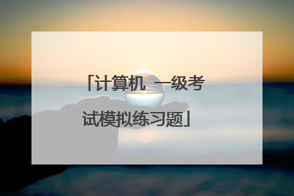 计算机 一级考试模拟练习题