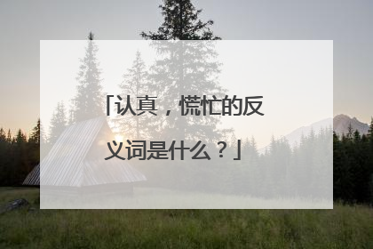 认真，慌忙的反义词是什么？