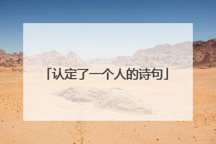 认定了一个人的诗句