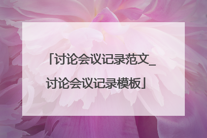 讨论会议记录范文_讨论会议记录模板