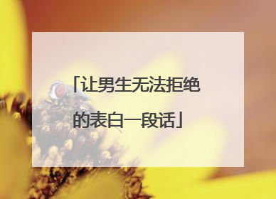 让男生无法拒绝的表白一段话