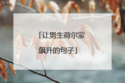 让男生荷尔蒙飙升的句子