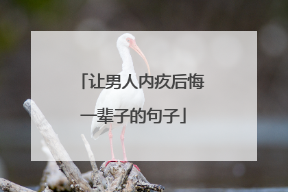 让男人内疚后悔一辈子的句子