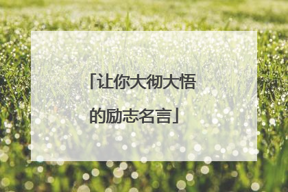让你大彻大悟的励志名言