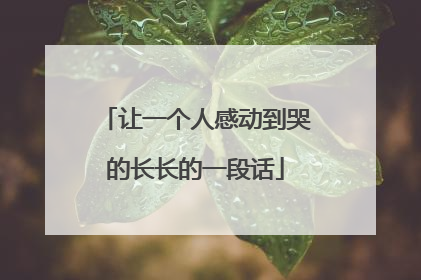 让一个人感动到哭的长长的一段话