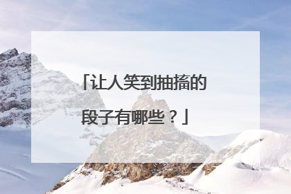 让人笑到抽搐的段子有哪些?