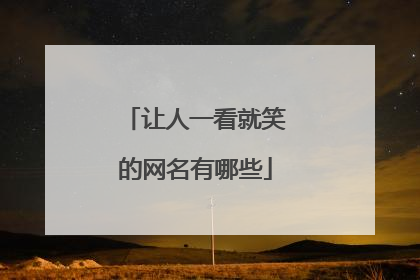 让人一看就笑的网名有哪些