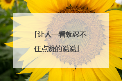 让人一看就忍不住点赞的说说