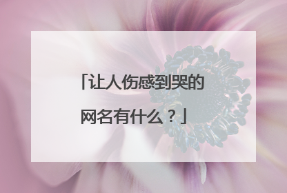 让人伤感到哭的网名有什么?