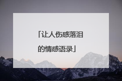 让人伤感落泪的情感语录