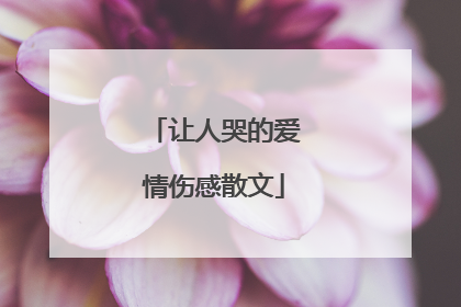 让人哭的爱情伤感散文