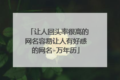 让人回头率很高的网名容易让人有好感的网名-万年历