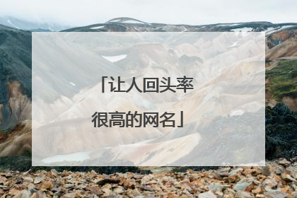 让人回头率很高的网名