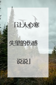 让人心寒失望的伤感说说