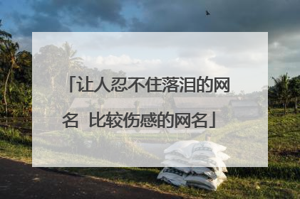 让人忍不住落泪的网名 比较伤感的网名