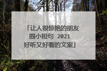 让人很惊艳的朋友圈小短句 2021好听又好看的文案