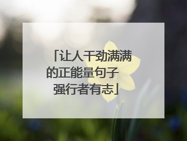 让人干劲满满的正能量句子 强行者有志