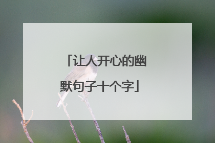 让人开心的幽默句子十个字