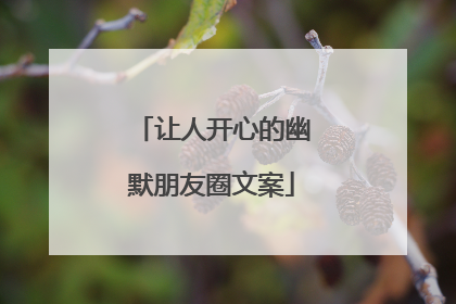 让人开心的幽默朋友圈文案
