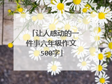 让人感动的一件事六年级作文500字