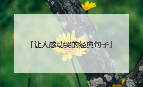 让人感动哭的经典句子