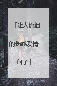 让人流泪的伤感爱情句子