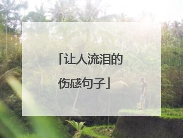 让人流泪的伤感句子