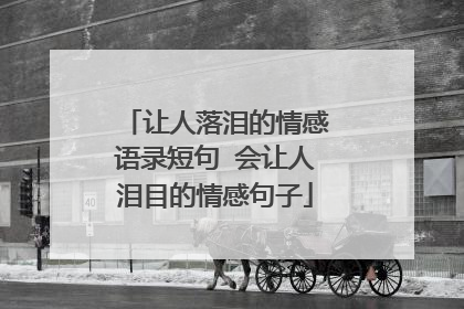 让人落泪的情感语录短句 会让人泪目的情感句子