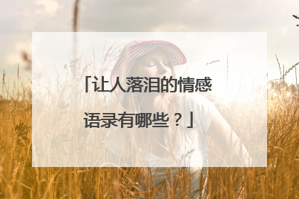 让人落泪的情感语录有哪些?