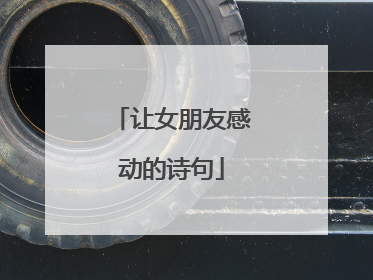 让女朋友感动的诗句
