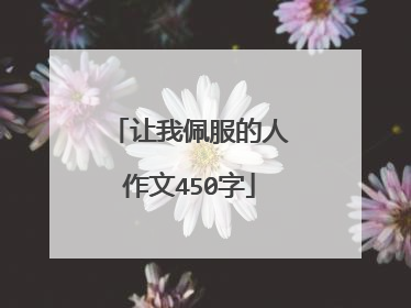 让我佩服的人作文450字