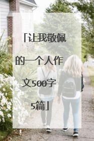 让我敬佩的一个人作文500字5篇