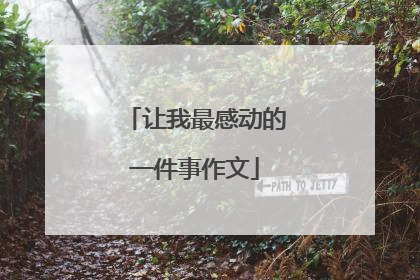 让我最感动的一件事作文