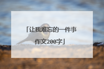让我难忘的一件事 作文200字