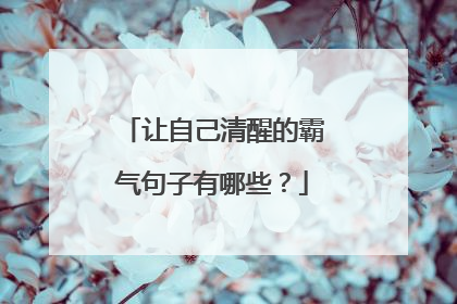 让自己清醒的霸气句子有哪些?