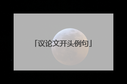 议论文开头例句