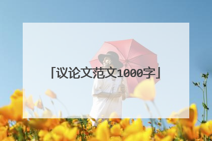 议论文范文1000字
