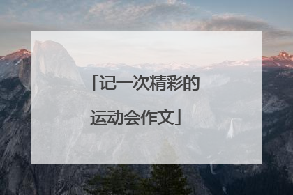记一次精彩的运动会作文
