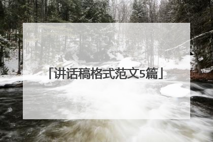 讲话稿格式范文5篇