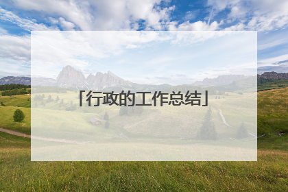 行政的工作总结