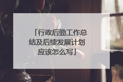 行政后勤工作总结及后续发展计划应该怎么写