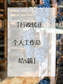 行政转正个人工作总结5篇