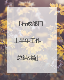 行政部门上半年工作总结5篇